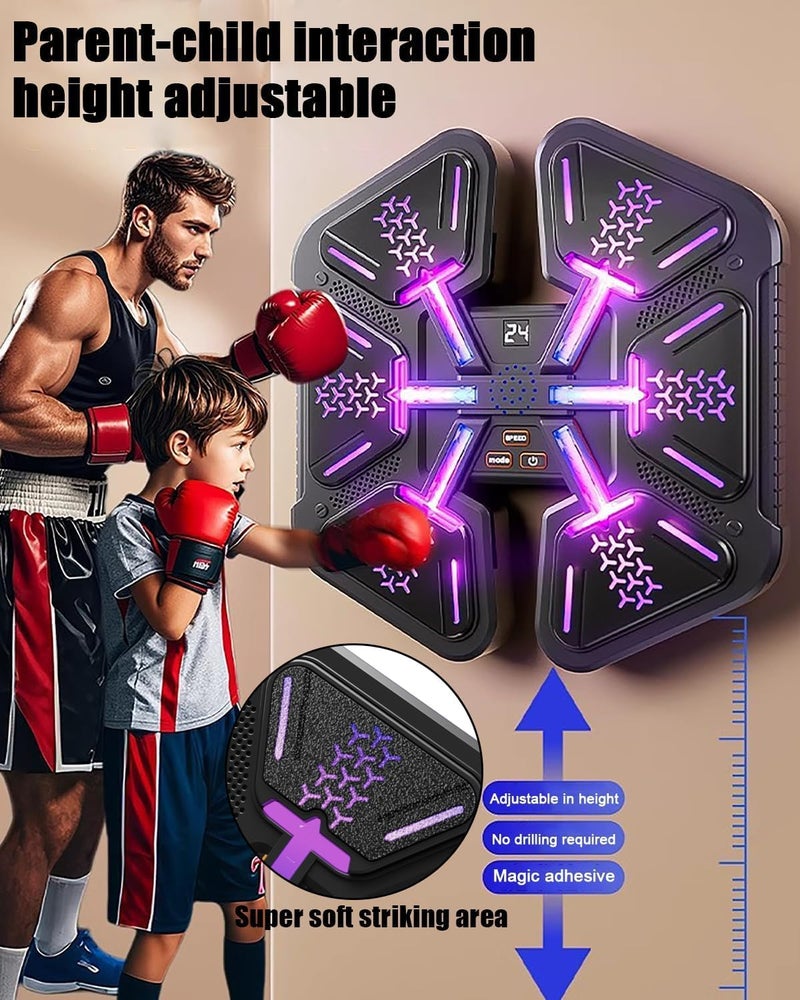 LITTCO 2025 New Music Upgrade Smart Boxing Machine (Thick Version) with Boxing Gloves, Wall-Mounted Fitness Equipment for Family, Children, Teenagers, Girls Birthday - Image 5